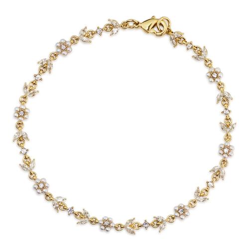 Pulsera Circonias, Microperla y Cristales Carré