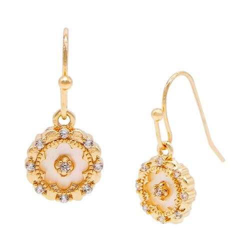 ARETES EN DORADO ESTILO VINTAGE EN FORMA DE FLOR QUEEN VICTORIA