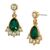 Aretes En Dorado De Gota Esmeralda Con Cristales Ab Queen Victoria