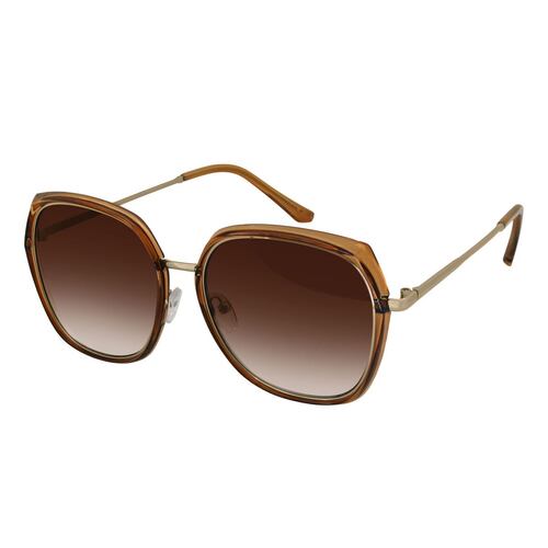 Lentes de Sol cuadrados pasta carey con metal dorado micas cafés Emanuel Ungaro