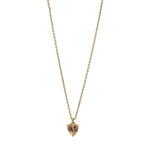 DIJE EN DORADO CON CIRCONIA EN FORMA DE CORAZÓN COLOR CHAMPAGNE MOSSIMO