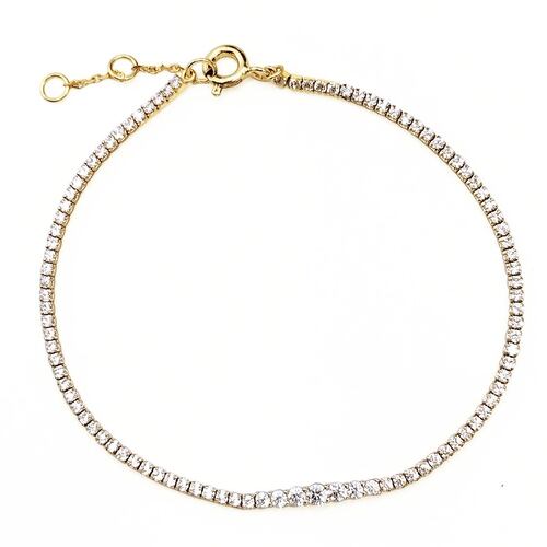 Pulsera Circonias Acabado Dorado Artré .925