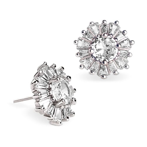 Aretes En Rodio Con Circonias Color Cristal Artre .925