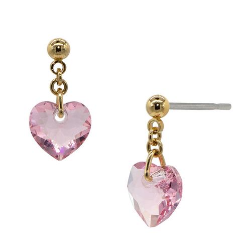 Aretes Cristal Austriaco Light Rose corte Corazón Adrianne Picard Crystals