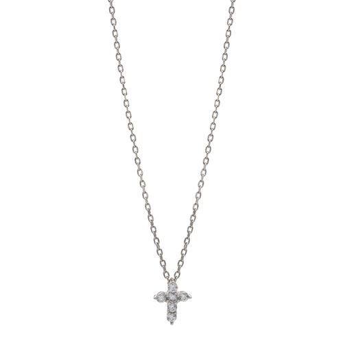 Cruz con Circonias Acabado Rodio Joyería Religiosa