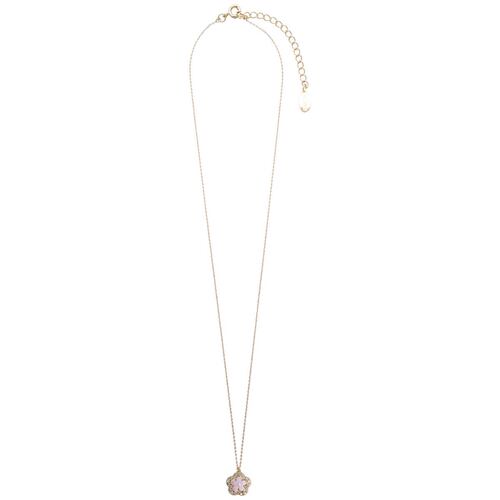Dije de Flor Rosa Contorno Pavé Acabado Dorado Westies