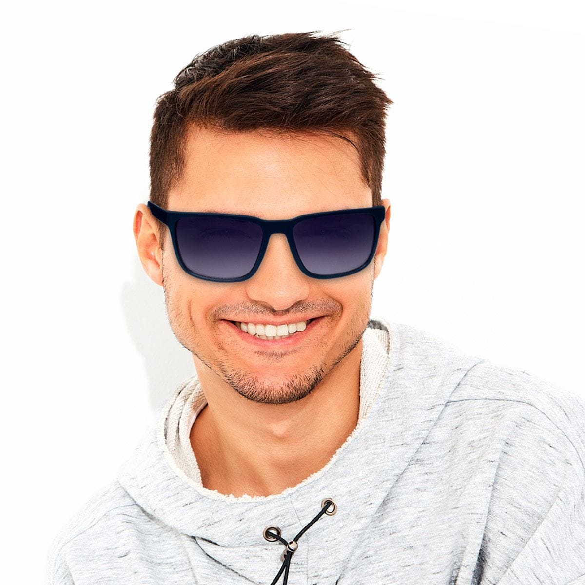 Lentes de Sol Mossimo Cuadrados Pasta Azul Micas Negras para Hombre