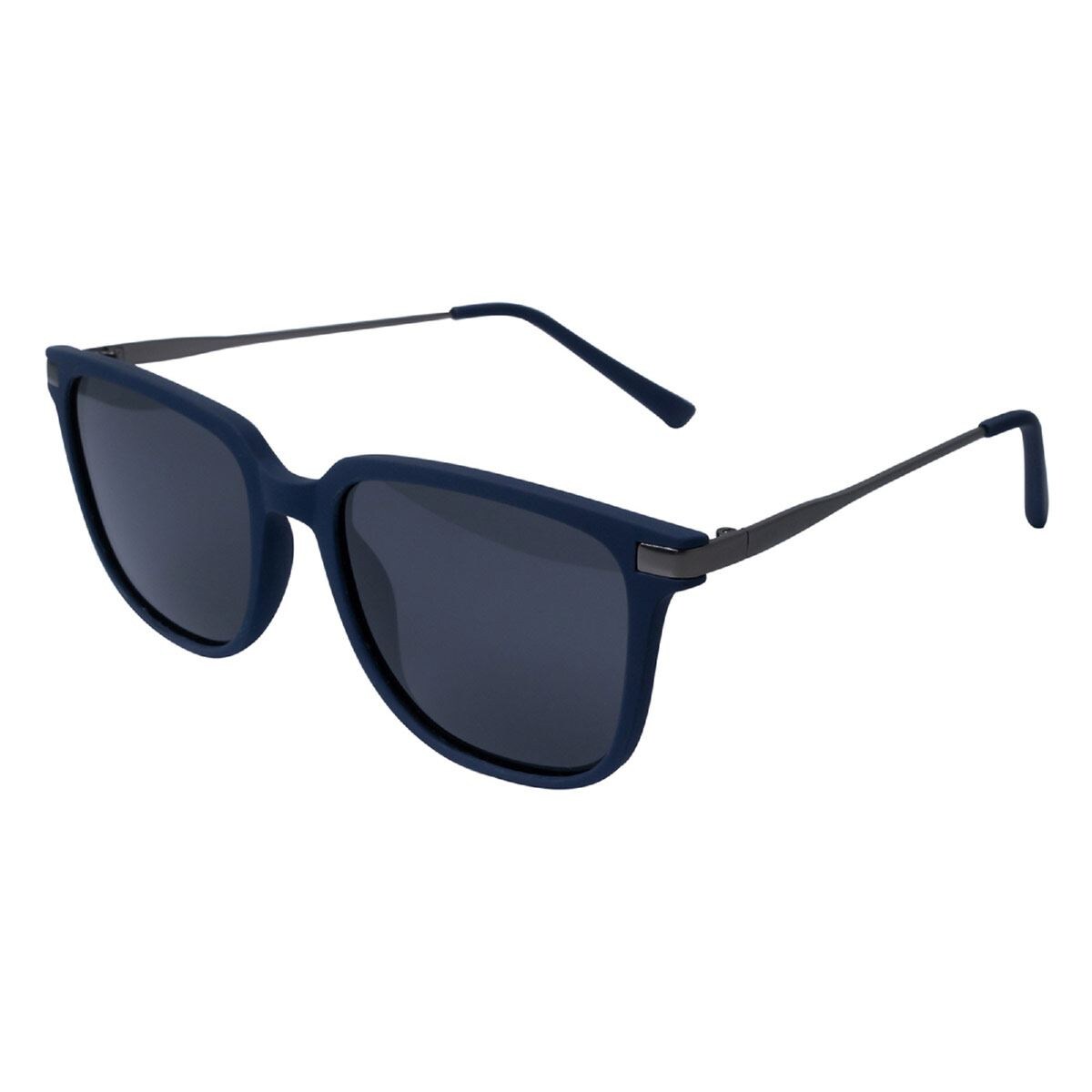 Lentes De Sol Cuadrados Pasta Azul Metal Gris Micas Negras Polarizadas para Hombre Emanuel Ungaro