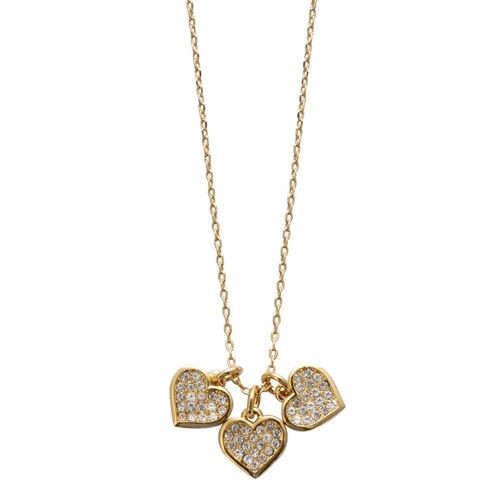 Dije con 3 Charms Corazón Microcristales Mossimo