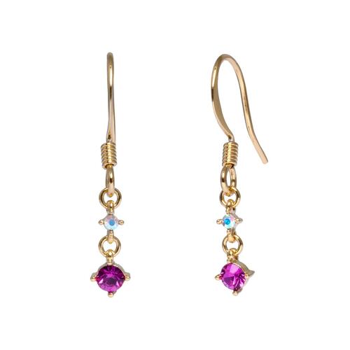 Aretes Chispitas Fuchsia y Cristal AB Westies