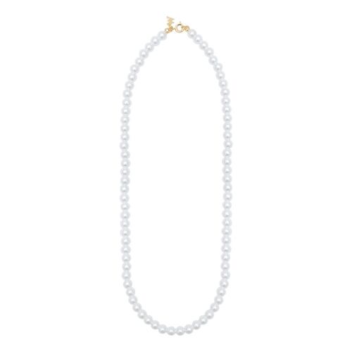 Collar Perlas Blancas con W Westies