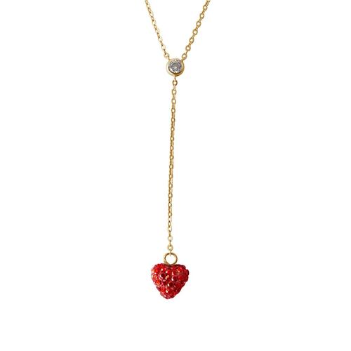 Collar Plata .925 Corazón Shambala Pavé Rojo Westies Plata