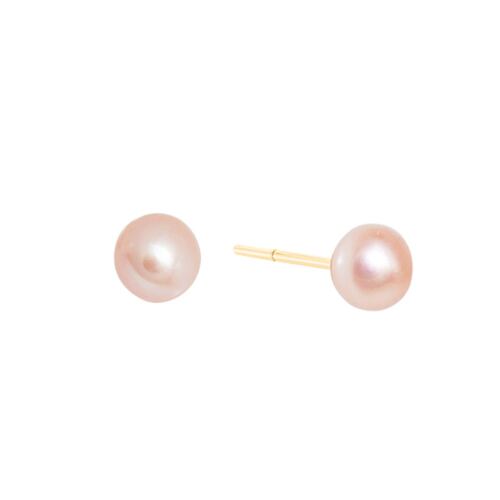 Aretes Plata.925 Perla de Rio Peach Lullaby
