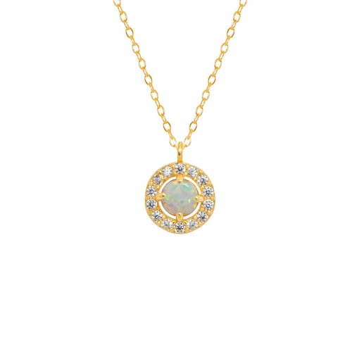 Dije Plata .925 Ópalo Blanco y Circonia Cristal Lullaby