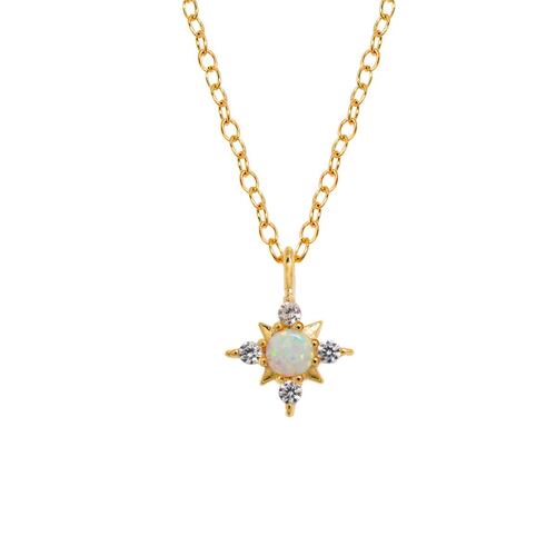 Dije Cadena Plata .925 de Estrella Acabado Dorado Lullaby