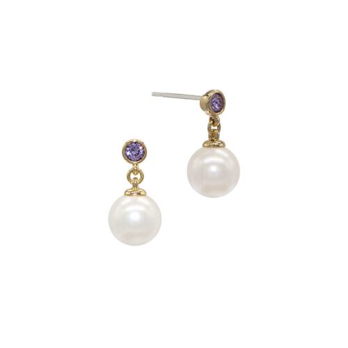 Aretes Perla con Xirius Chaton Violet Adrianne Picard Crystals