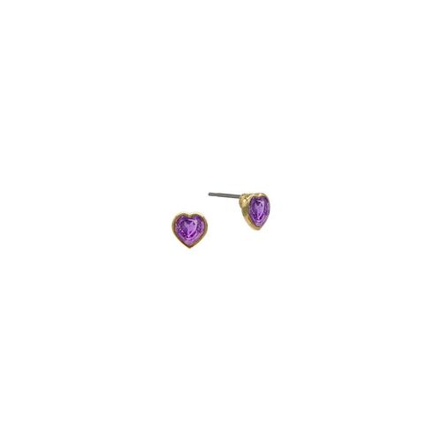 Aretes Piedra Natural Amatista de Corazón Emanuel Ungaro