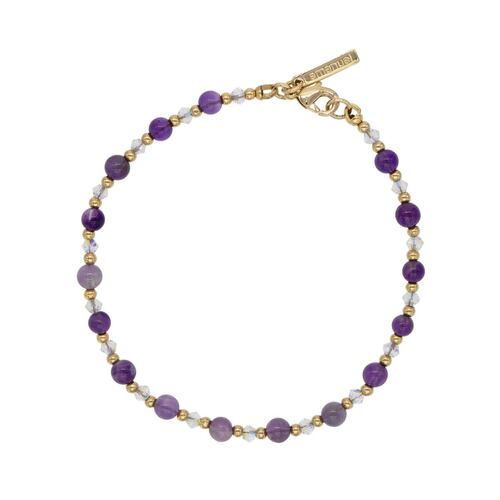 Pulsera Piedra Natural Amatista y Cristales Facetados Efecto AB Emanuel Ungaro