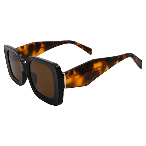 Lentes De Sol Cuadrados Pasta Negro-Carey Micas Cafés Para Mujer Westies