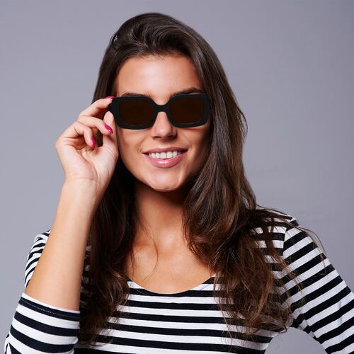 Lentes De Sol Cuadrados Pasta Negro-Carey Micas Cafés Para Mujer Westies