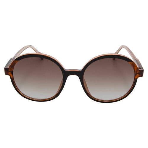 Lentes De Sol Redondos Pasta Café-Negro Micas Cafés Para Mujer Westies