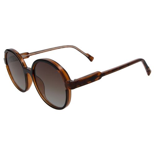 Lentes De Sol Redondos Pasta Café-Negro Micas Cafés Para Mujer Westies