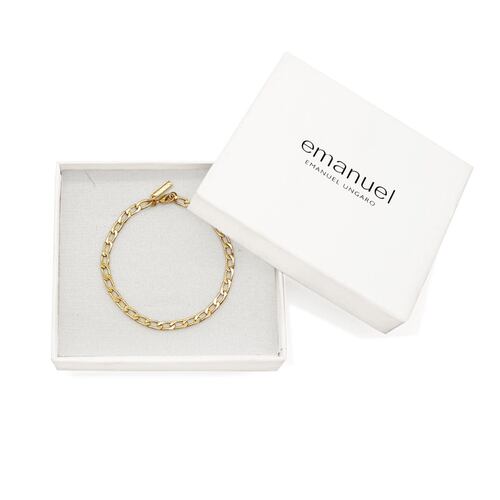 Pulsera Metálica Eslabones Acabado Dorado Emanuel Ungaro