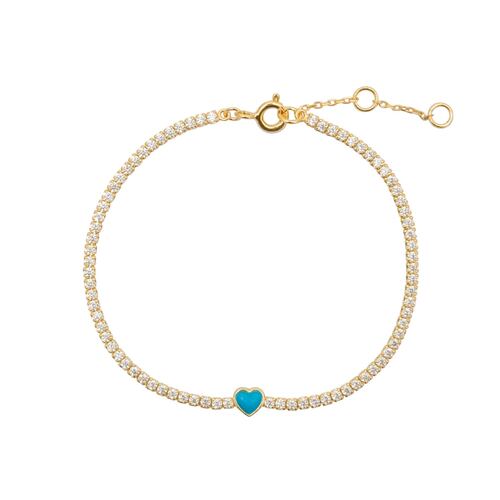 Pulsera Plata .925 Corazón Turquesa Westies Plata