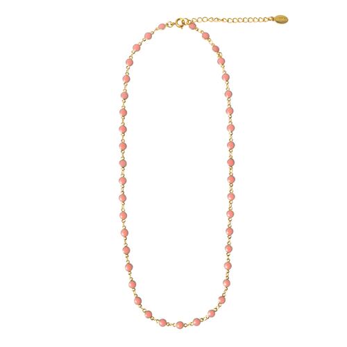 Collar Cadena de Círculos Esmaltados Rosa Acabado Dorado Westies
