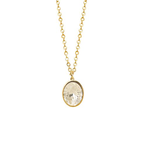 Cadena con Dije Mystic Oval Baño de Oro Cristal Adrianne Picard Crystals
