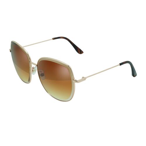 Lente Solar Nine West 46436LFC653 Cuadrado Dorado