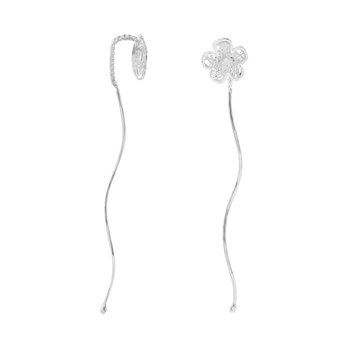 Aretes Plata .925 Tipo Violador Flor 3D Calada con Zirconia Villalpando