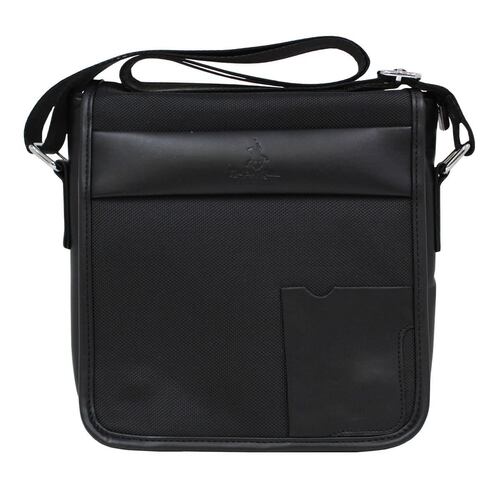Bandolera Polo Club Diseño Liso Negro para Hombre