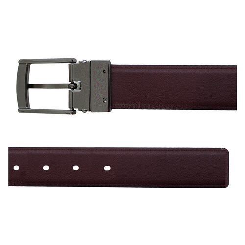 Cinturón Perry Ellis Para Hombre - Color Negro, Talla 30 - Hebilla De Plata Envejecida, 7 Agujeros