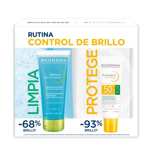 Kit Bioderma Photoderm Dry Touch + Sebium Gel 100ml