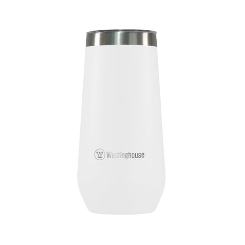 Termo Vaso Alto Acero Inoxidable Doble Pared 355 ml Blanco Westinghouse