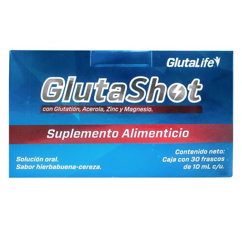 GlutaShot Suplemento Alimenticio 30 frascos 10 ml