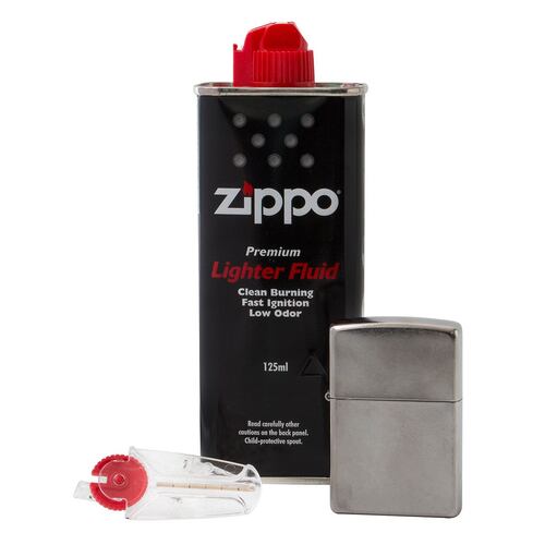 Set Zippo Blister Encendedor, Piedra y Gasolina