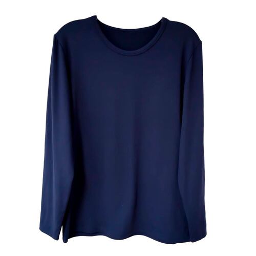 Camiseta cuello redondo afelpado térmico azul marino mediana