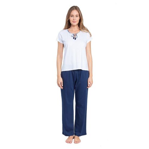 Set Pijama para Dama Camiseta Manga Corta con Pantalón M Oscar Hackman