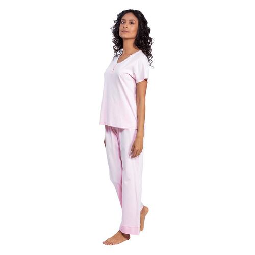 Set Pijama Para Dama Camiseta Manga Corta con Pantalón M Oscar Hackman