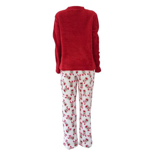Set Pijama Dama Reno Rojo Ch