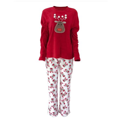 Set Pijama Dama Reno Rojo M