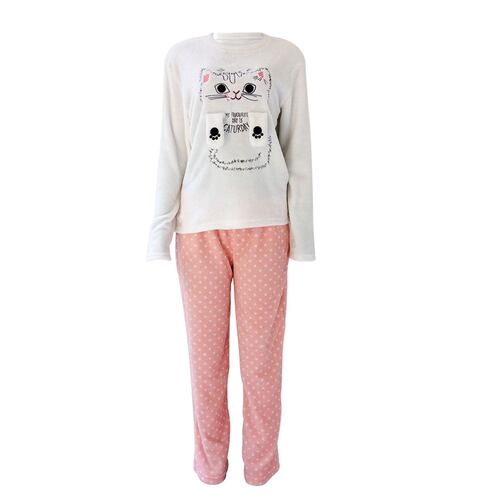 Set Pijama Dama Gato Rosa G