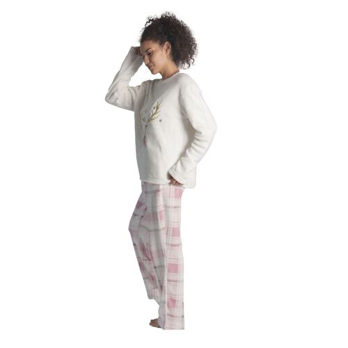 Conjunto pijama OscarHackman manga larga con pantalón Venado,Extra Grande,OH-SPJDVND, hueso