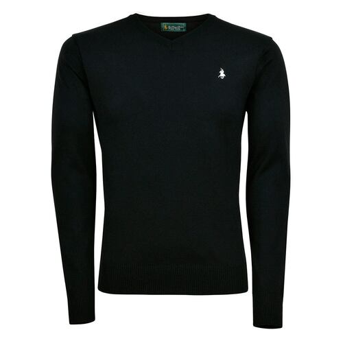 Cuello Alto Sueter Negro Cuello V Hombre Suéter Polo Club Cuello