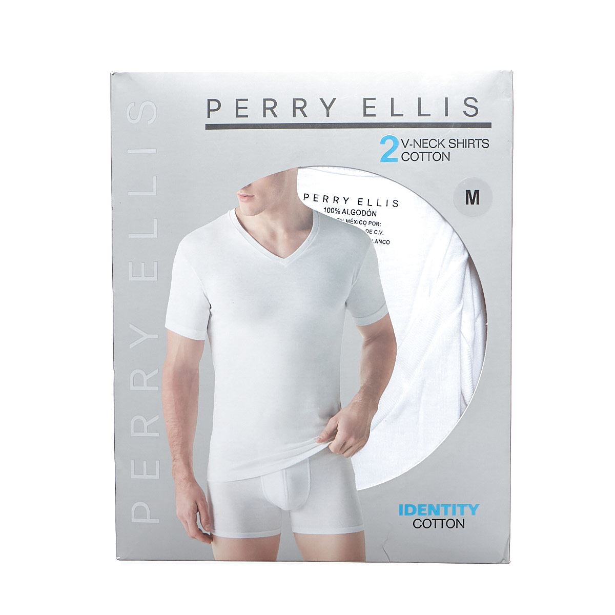 Paquete de 2 camisetas Perry Ellis Blanca M