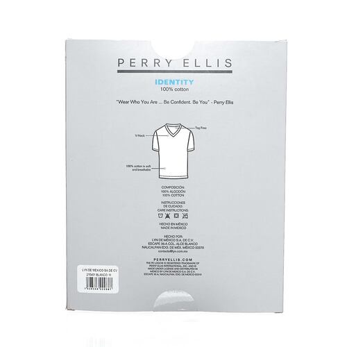 Paquete de 2 camisetas Perry Ellis Blanca M