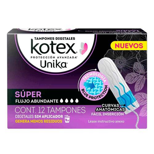 Tampones Kotex Unik Digital Súper