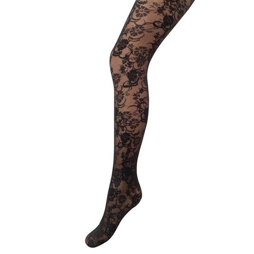 Pantimedia Flores María Intima Chica-Mediana Negro